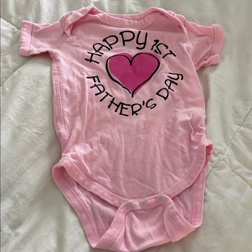 Pink Father's Day Baby Onesie